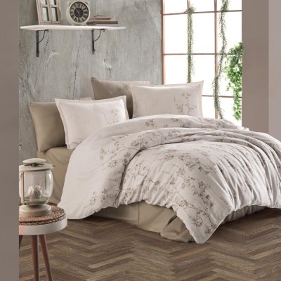Lenjerie de pat satin clasy king size (terra)